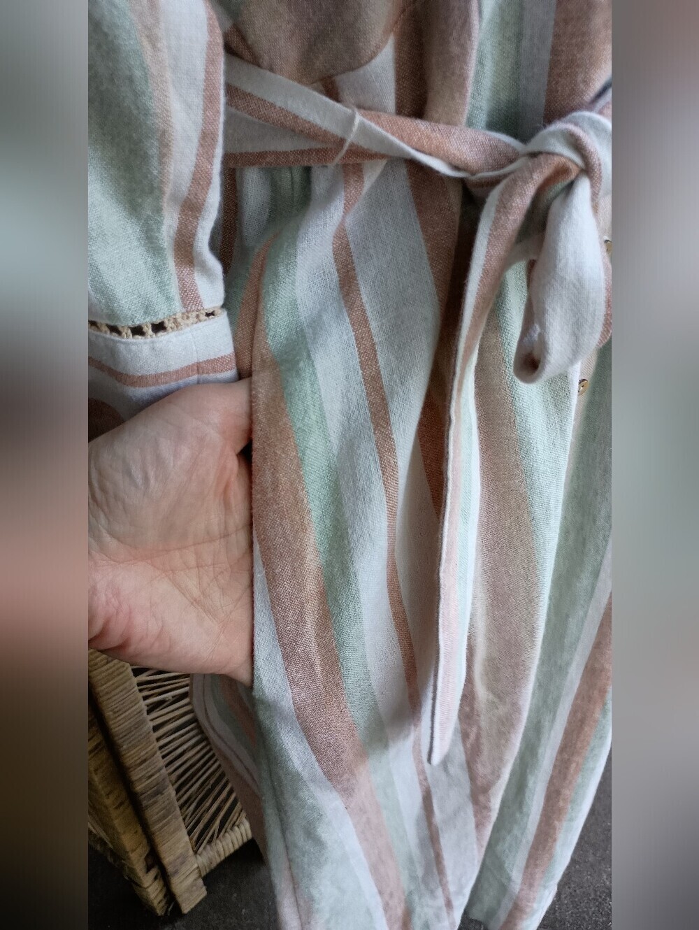 Soft Surroundings Pastel Stripe Button-Front Maxi Dress_PXS - Picture 5 of 12